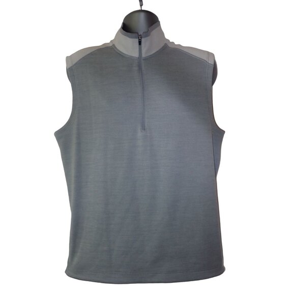 Nike Golf‎ Men's Sleeveless Quarter-Zip Pullover Performance Vest Gray Swoosh - Picture 1 of 7